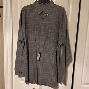 Daniel Cremieux Signature Collection Charcoal Plaid Button Down Shirt